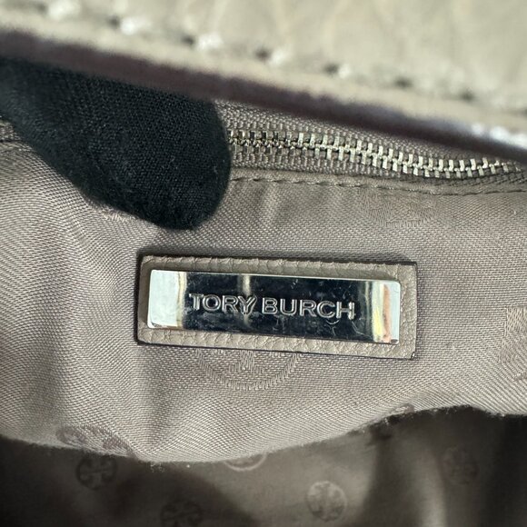 Tory Burch Taylor Triple-Compartment Tote in Chalk Gray - Picture 11 of 14